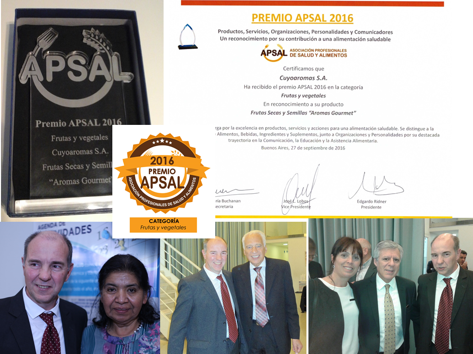 Premio Apsal 2016 - Cuyoaromas reconocida